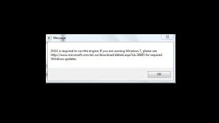Information DX11 is required to run the engine error FIX. Update