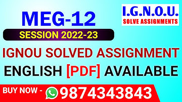 MEG-12 Solved Assignment 2022-23 in English, MEG 12 Solved Assignment 2023, MEG 12 Assignment