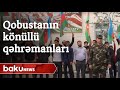 Qobustan könüllülərini cəbhəyə yola saldı - Baku TV