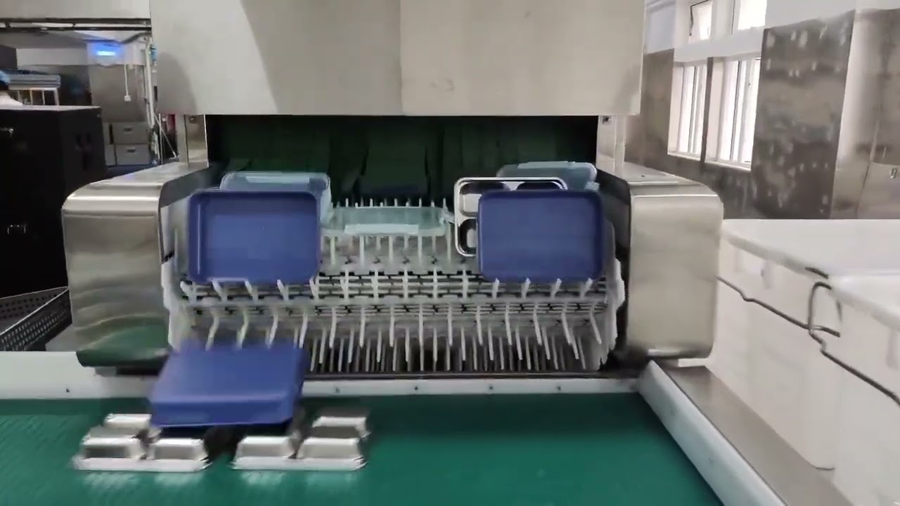 Central Kitchen Tableware Washing Conveyor Line.