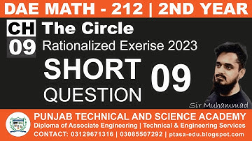 DAE MATH 212 Chapter 9 Short Question 9 | Sir Muhammad