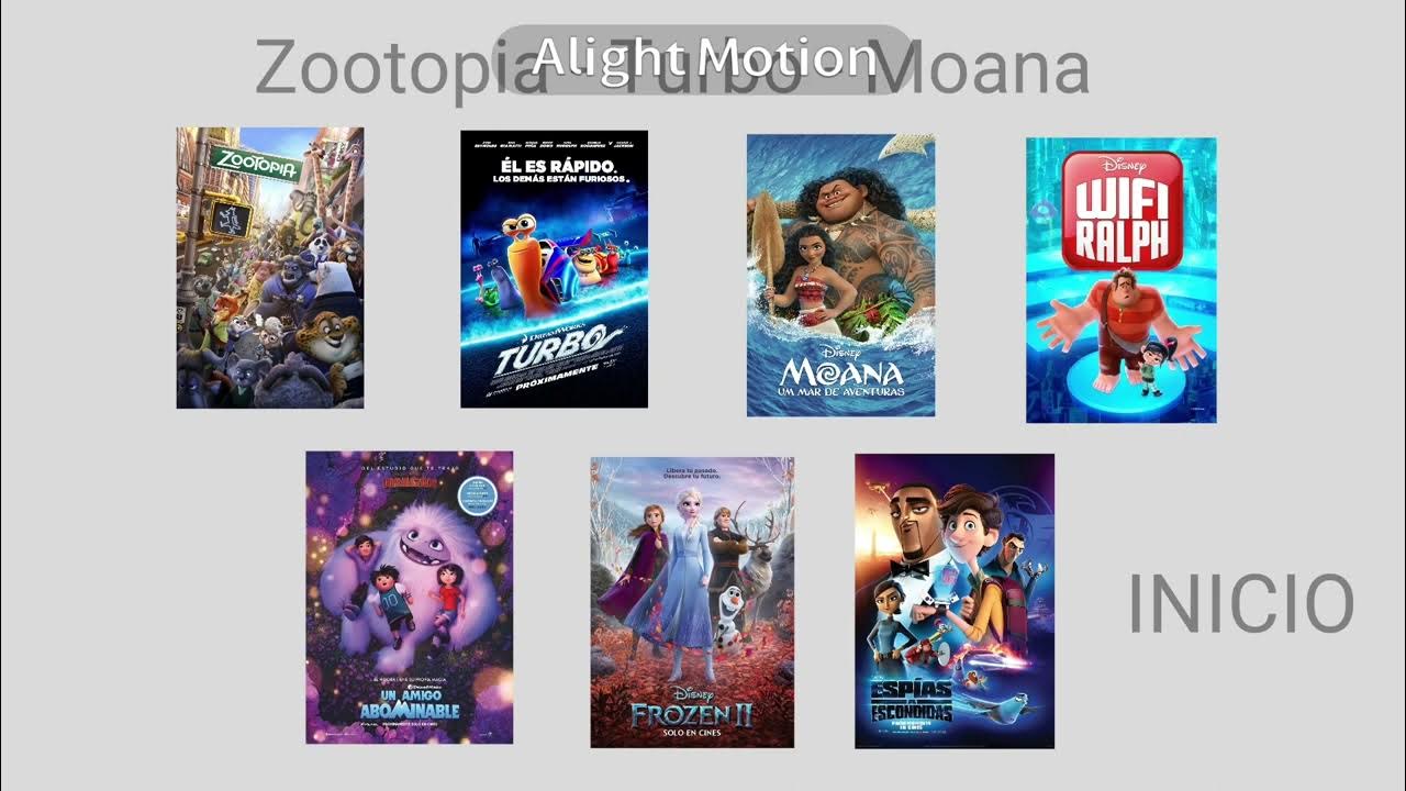 Película DVD Zootopia Turbo Moana 7 En 1 Menu YouTube
