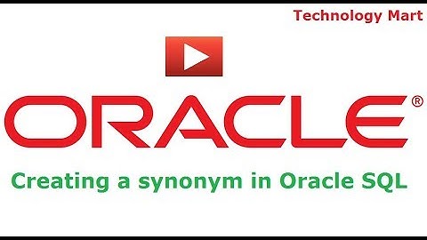 Creating a synonym in Oracle SQL