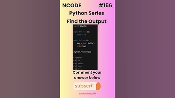 NCODE #156 | Find the Output | Comment your Answer Below | #coding #pythondaily #python #mcqsquiz
