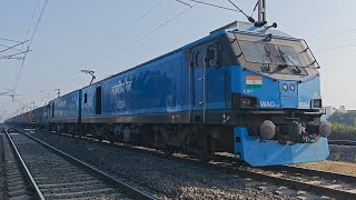 Nagpur wag12b with Blc container freight skipping PvP with super track sounds 