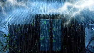 All YOU Need to FALL ASLEEP INSTANTLY | Hard Rain on Metal Roof & Powerful Thunder Sounds at Night