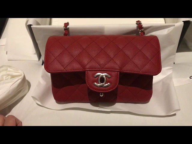 Chanel mini square red lambskin  wwwchanelvintagenet