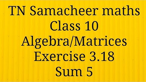 Sum 5 Exercise 3.18 Algebra Class 10 Tamilnadu Samacheer maths Nithyaganesh Maths