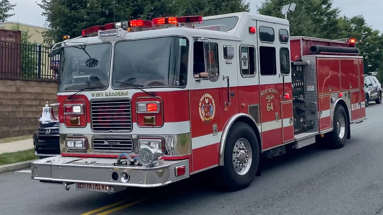 West Reading Fire Department Engine 64 Responding PEAKING Q & HORN