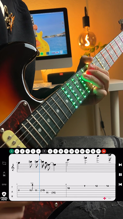 Red Hot Chilli Peppers - Californication Guitar Solo with Tabs | VISUAL NOTE | #short