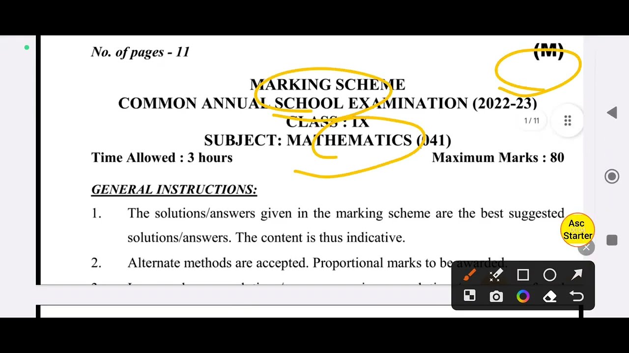 class 9 maths paper answer key for annual exam 2022/23 morning shift /final exam math question