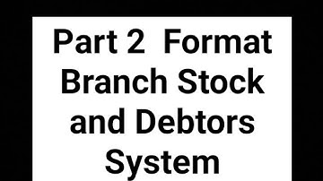 Branch Stock and Debtors System