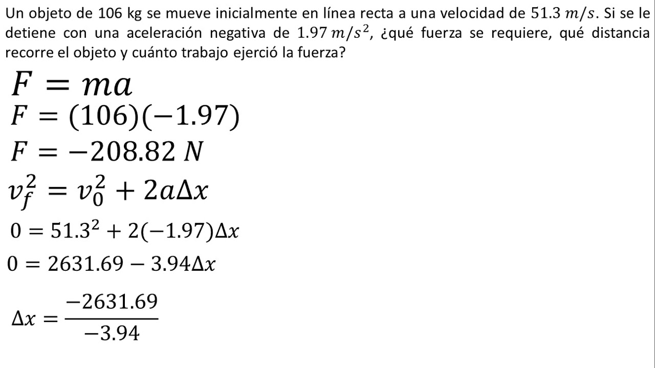 Física Trabajo con fuerza constante Ejemplo 6 YouTube Física Trabajo con fuerza constante Ejemplo 6 YouTube