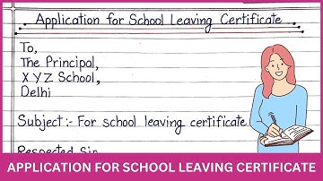 Write an application to your principal for school leaving certificate | application for slc english