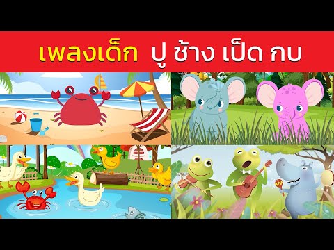 เพลงเด็ก จับปูดำ ช้างช้างช้าง เป็ดก้าบก้าบ กบร้องท้องปวด | kiku land