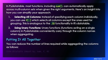How to Efficiently Apply Aggregations Across Columns in Pydatatable