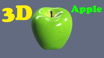 Green Apple 3D Model. Modeled in Blender.