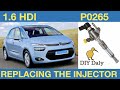 C4 Picasso 1.6 HDI Injector replacement P0265 Engine misfiring