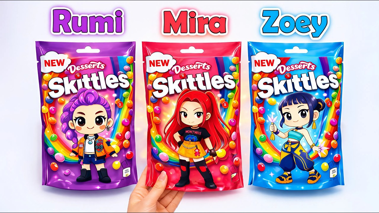 Satisfying Paper DIY✨Unboxing Skittles HUNTRIX Surprise Blind Bags! 😱 | KPOP DEMON HUNTERS | ASMR