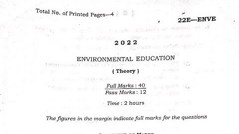 Class 11 EVS environmental education previous question paper Assam 2022 year final exam