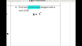 Algebra Made Easy: Consecutive Integers