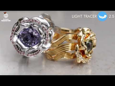 Light tracer 2.5 animation features tutorial using a 3D Jewelry animation creation process