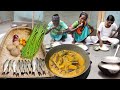 SMALL FISH CURRY WITH DRUMSTICKS recipe cooking by santali women for their lunch menu!!rural village