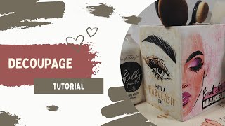 Decoupage on MDF using Transfer It Sheets #decoupage #decoupagetutorial #upcycle