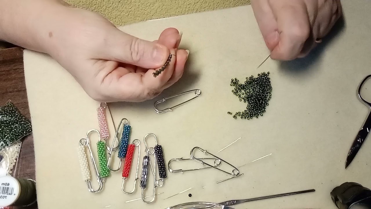 Мастер-класс брошь -булавка#бисер# брошь# булавка#