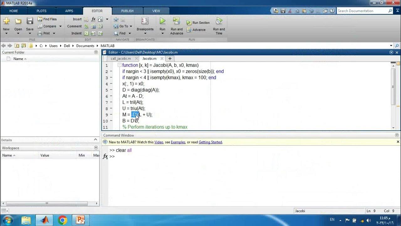 Numerical Analysis Jacobi Iteration Method MATLAB Code - YouTube