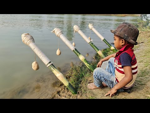 New Best Hook Fishing Video | Traditional Boy Hunting Big Fish With Hook By River #fishing