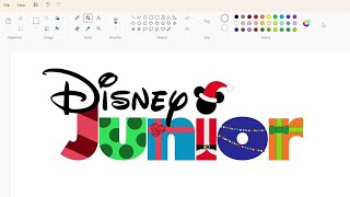 How to draw the Disney Junior Christmas logo using MS Paint | How to draw on your computer