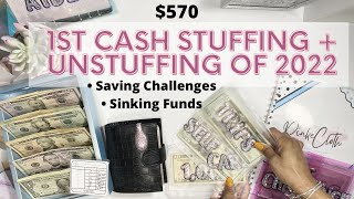 1st 2022 CASH STUFFING + UNSTUFFING | MAKING IT COUNT | SAVINGS CHALLENGES | JANUARY