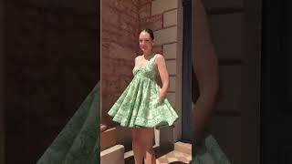Sexy green summer mini dress #linendress #tropical #premiumquality #vacationoutfit #longtermism #hot