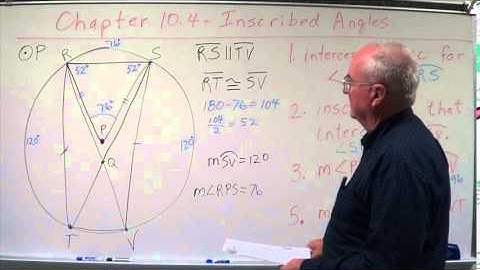 Geometry Chapter 10.4 - Inscribed Angles - Sample Problems with Intercepted Arcs