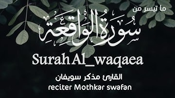 ما تيسر من سورة الواقعة | بصوت القارئ: مذكر السويفان | SURAH AL-WAQAEA..🤎🤍