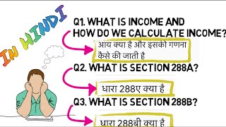 What is INCOME and how is it calculated What is Section 288A and 288B | CA-IPCC, CS-Internediate