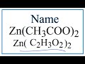 Zinc Acetate and Ionic Charges