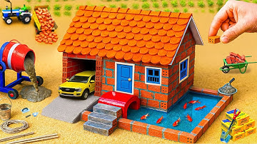 DIY Construction Science Project - Building Modern Mini Bricks House & Aquarium Prevents House Fires