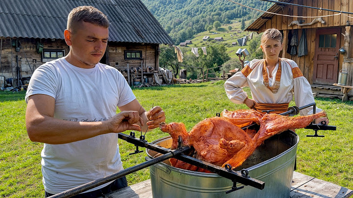 Traditional Ukrainian Village Cooking and Family Feast Outdoors