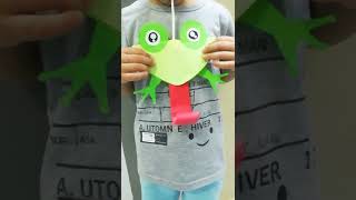 طريقه عمل ضفدع من الورق للأطفال how to make a frog folding surprise craft_Construction Paper Frog