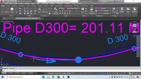 How to calculate pipe line length in Auto Cad
