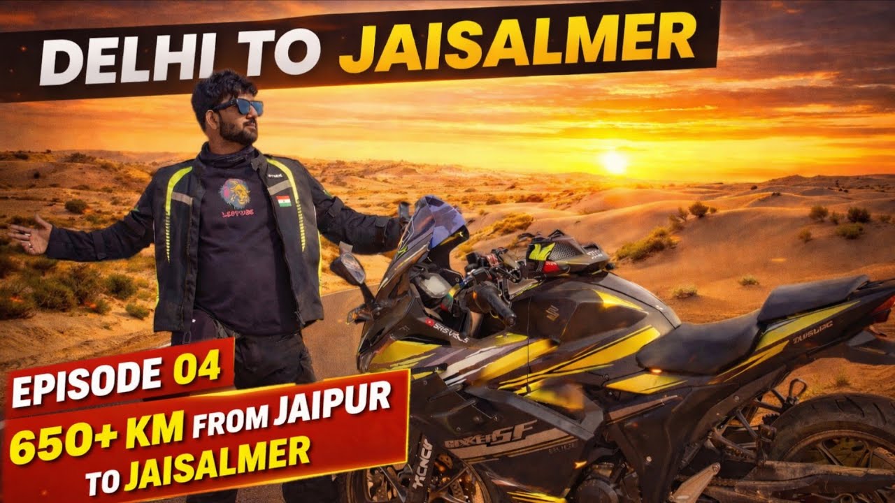 Delhi to Jaisalmer 900+KM Ride with Best Scenic View 🔥 | Jaipur to Jaisalmer Bike Ride | EP04