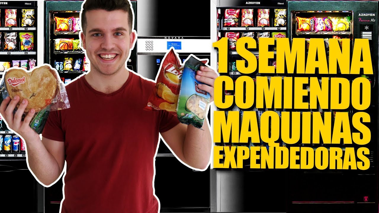 UNA SEMANA COMIENDO EN MAQUINAS EXPENDEDORAS *LO PASO MUY MAL*