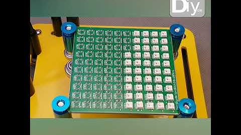 pxlBlck - Manual pick and place of the WS2812 3.5x3.5mm LEDs on a 10x10 Matrix PCB