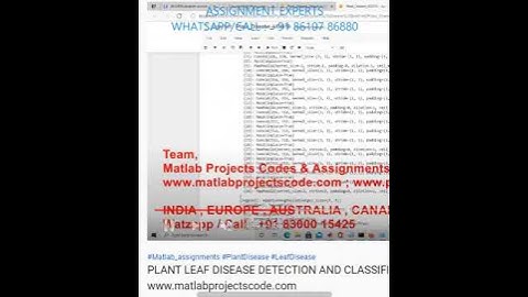 PLANT LEAF DISEASE DETECTION AND CLASSIFICATION - PYTHON CODE -PYTHON ASSIGNMENTS PROJECTS