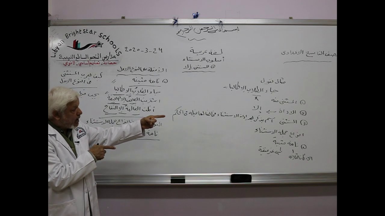 مادة اللغة العربية للصف التاسع الأساسي / اسلوب الأستثناء