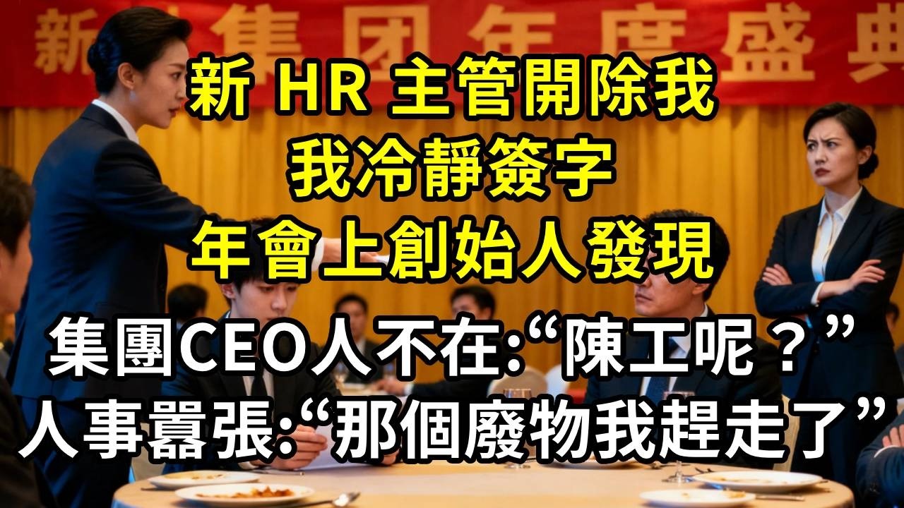 新 HR 主管開除我，我冷靜簽字，年會上創始人發現集團CEO人不在：陳工呢？人事囂張：那個廢物我趕走了#高田小說社