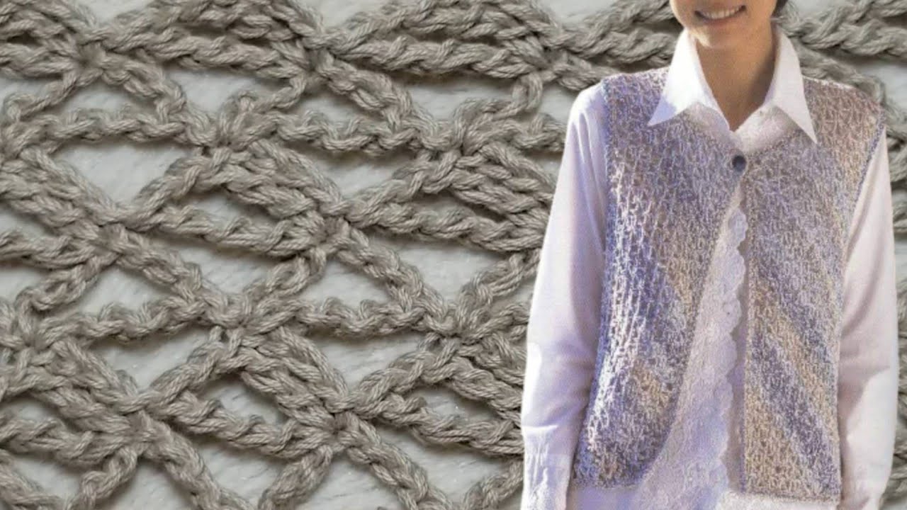 DIY CROCHET PONTO FANTASIA QUADRADINHOS DE 2 CARREIRAS EASY CROCHET