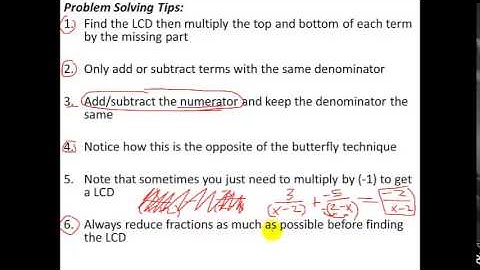 Glencoe Algebra 1 - 11.6 - Adding and Subtracting Rational Expressions